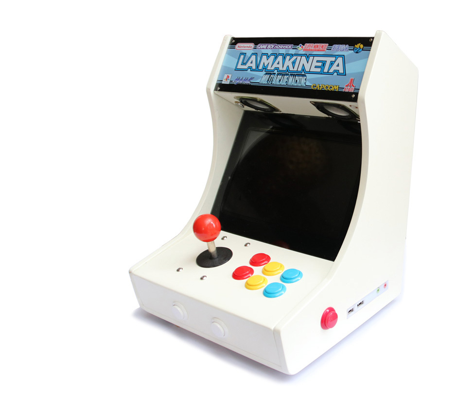 Mini màquina arcade DIY, amb la marquesina il·luminada