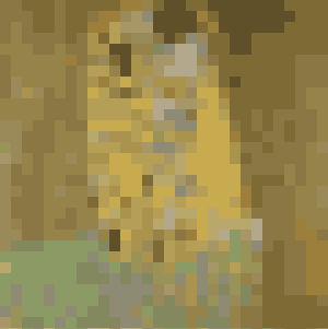 El petó, de Gustav Klimt, en píxels